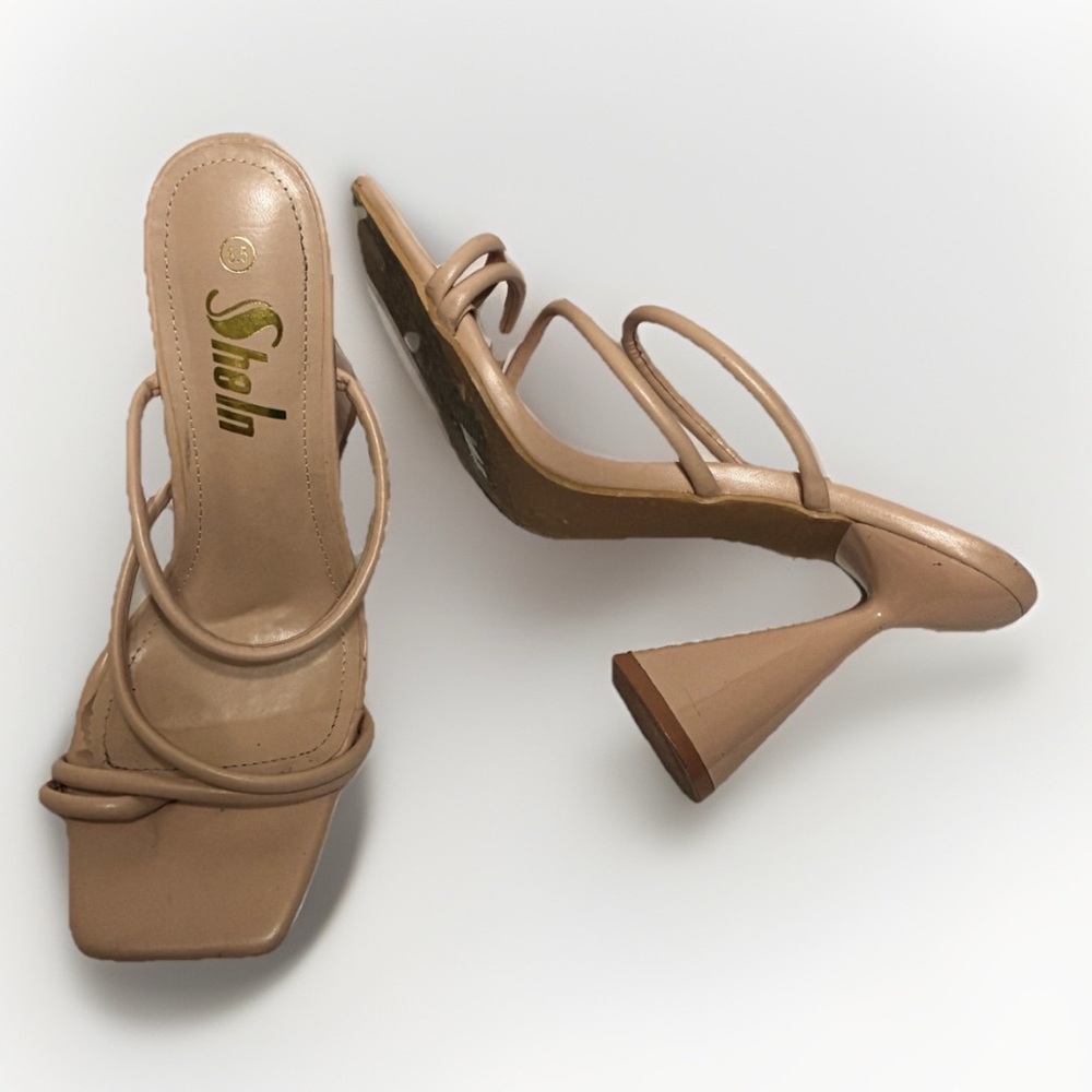 SHEIN stray, high heel pump, sandals, cream/ nude color EUC 8.5